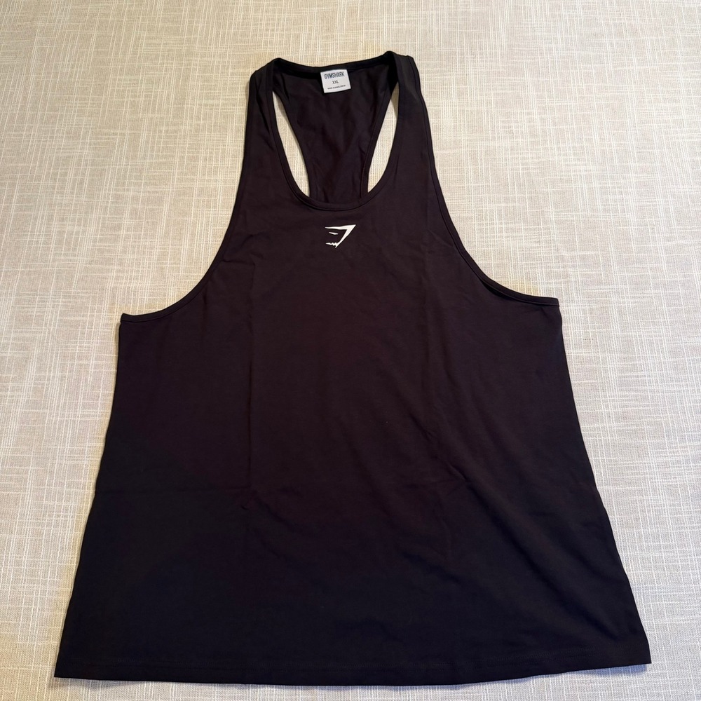 Gymshark Mens Black Essential Stringer Tank Top XXL GMSR3250 Racerback Muscle